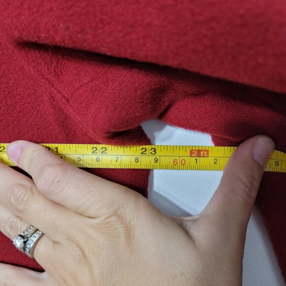 Vintage Jax Essentials Red Cashmere Wool Blend Jacket Coat Lined Pocket - Picture 11 of 11